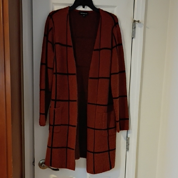 Fortune + Ivy Sweaters - Fortune & Ivy Rust Sweater Coatigan, L